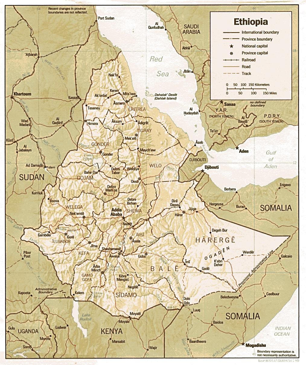 idade Etiopía mapa