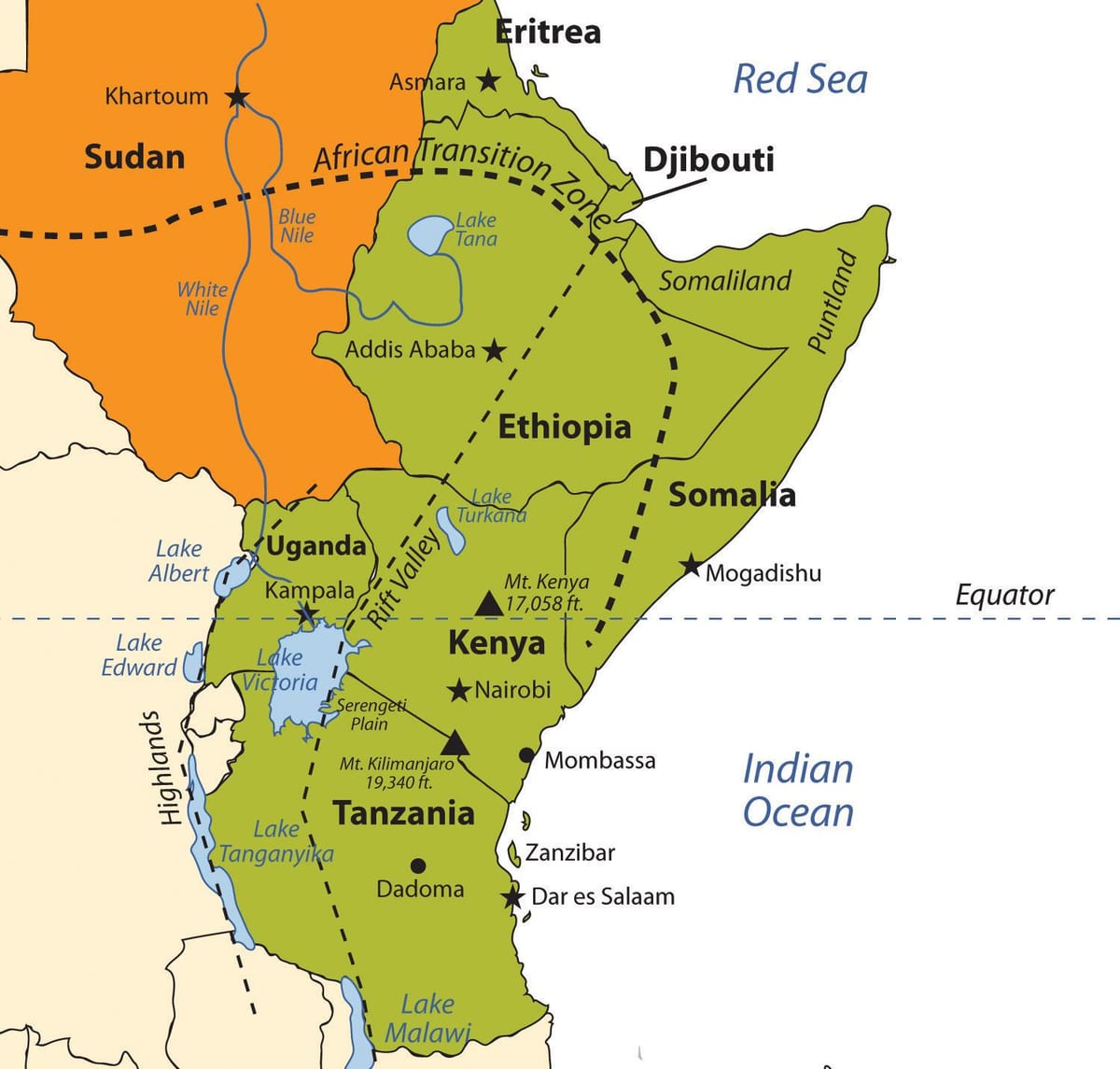 mapa de Birra planalto de áfrica