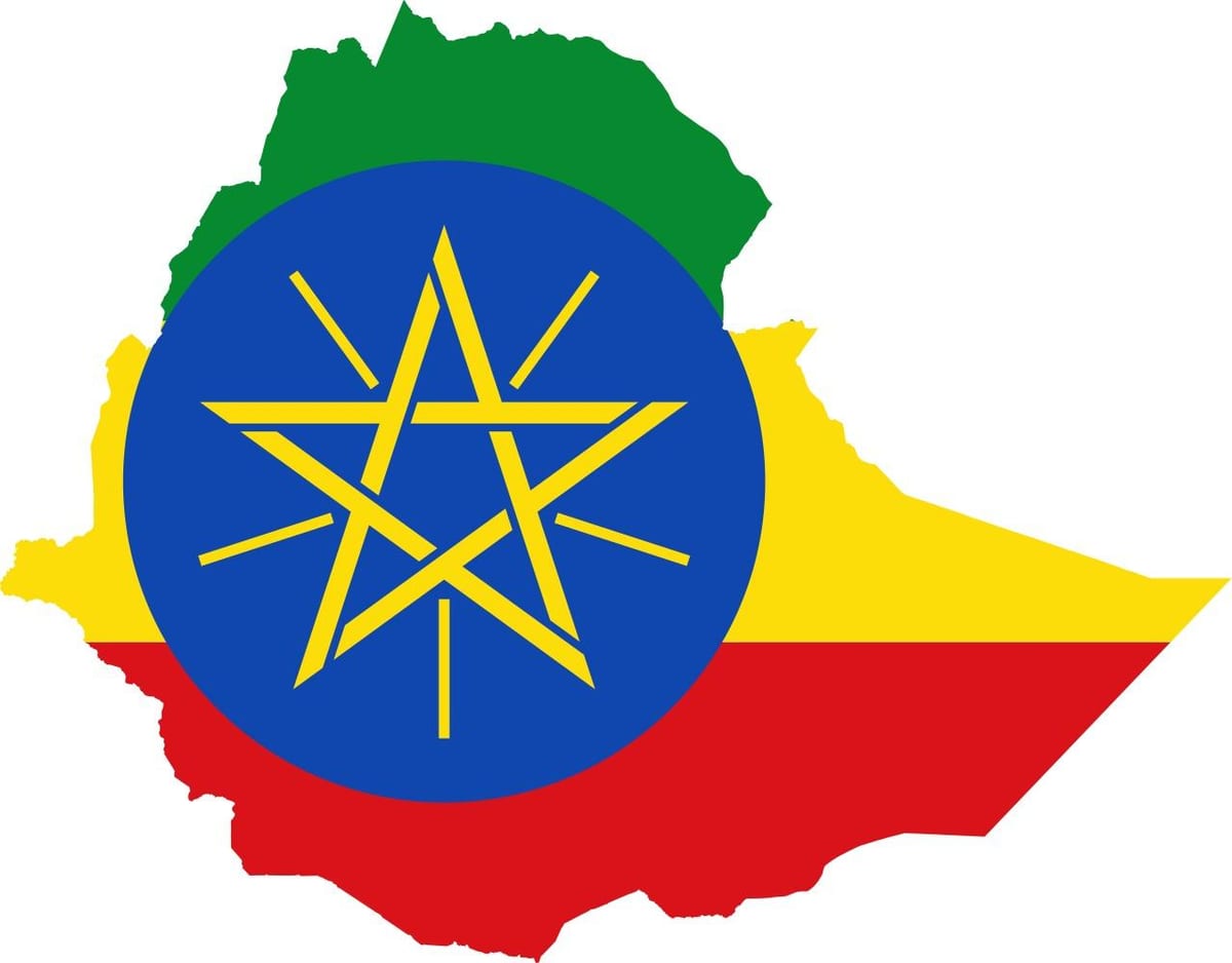 mapa de Etiopía bandeira