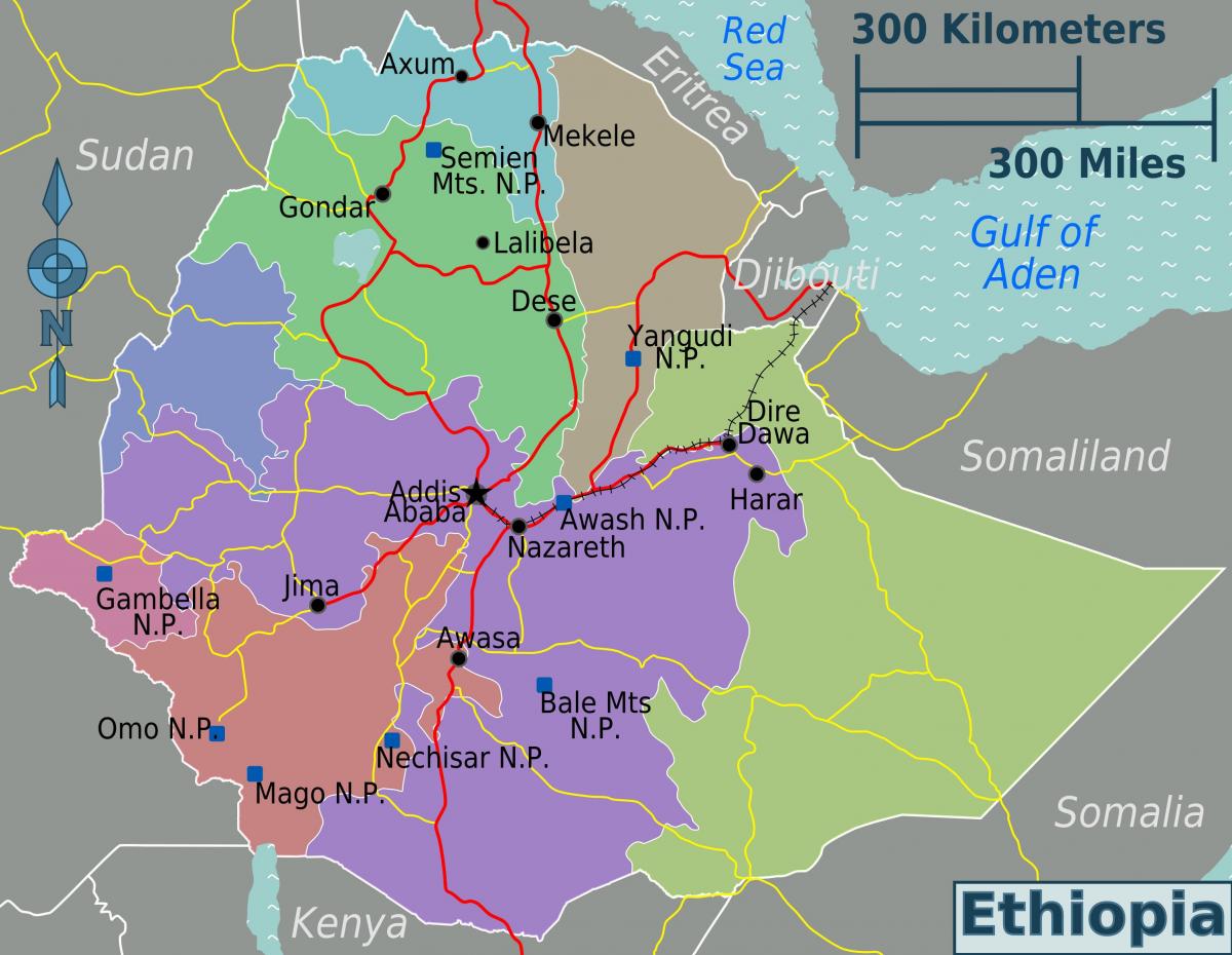 Etiopía mapa de localización