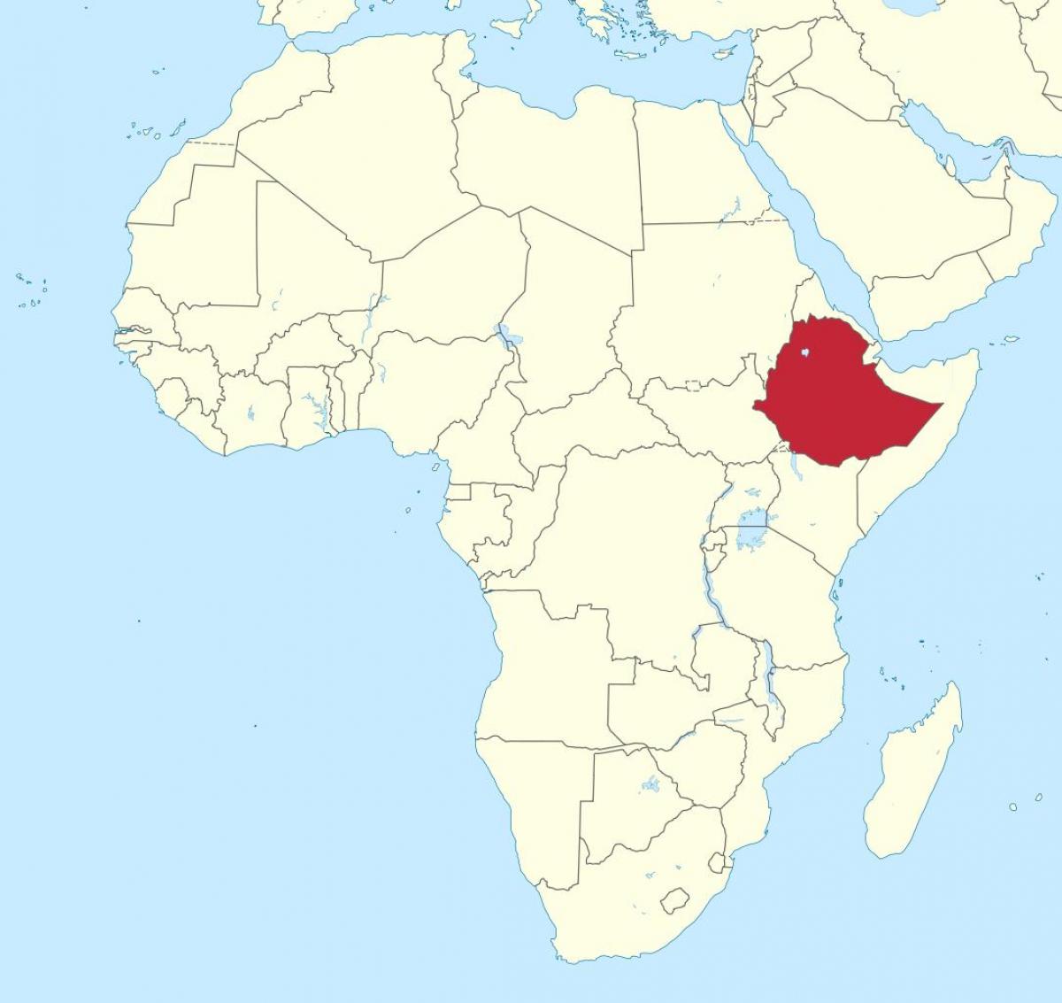 mapa de áfrica mostrando Etiopía