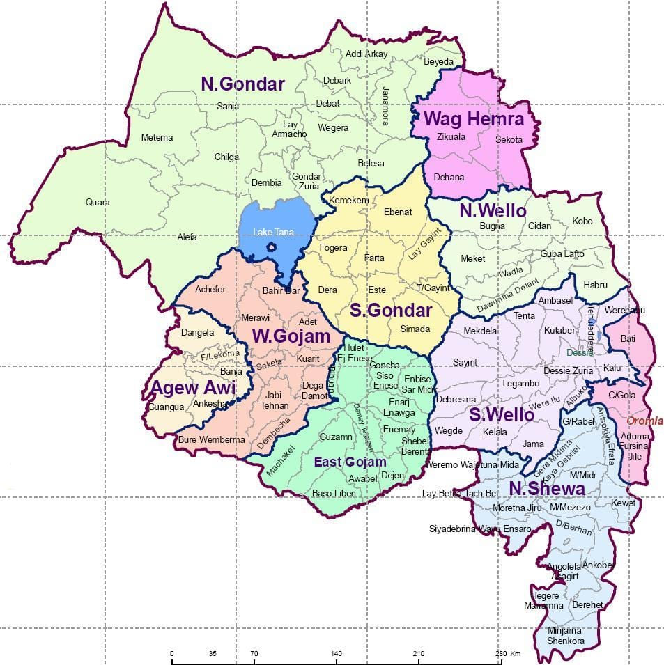 Etiopía gondar mapa