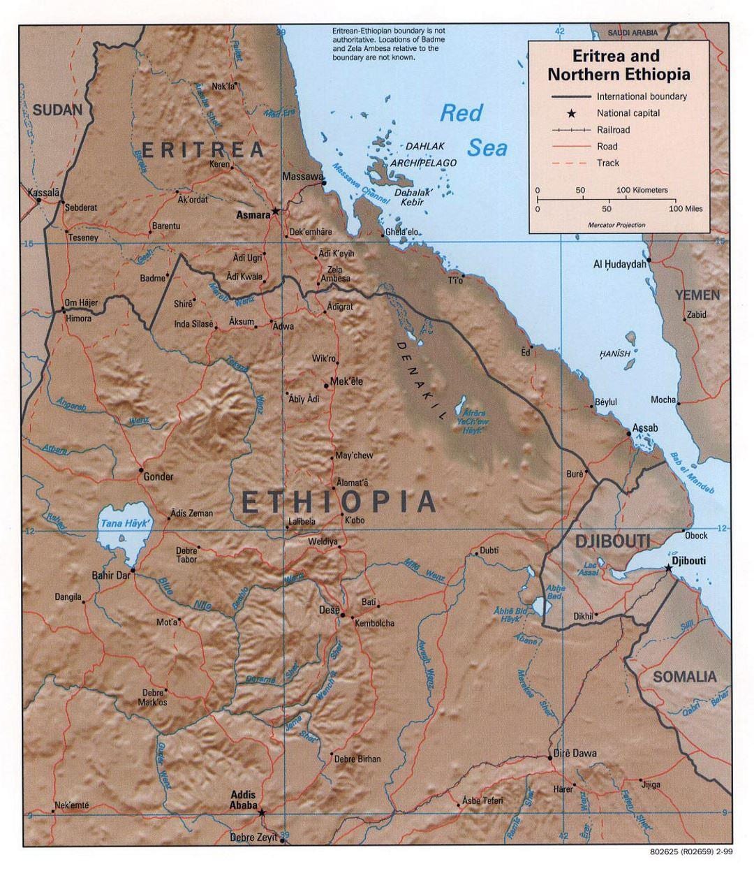 mapa do norte de Etiopía
