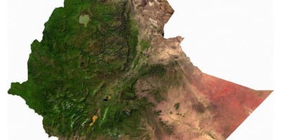 Etiopía mapa de satélite