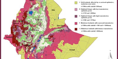 Mapa de Etiopía malaria