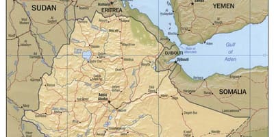 Mapa de Etiopía mapa 1980