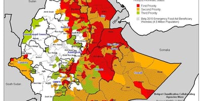Mapa de Etiopía seca