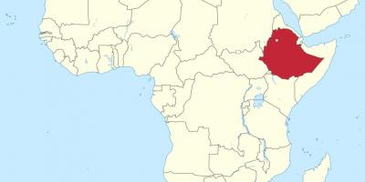 Mapa de áfrica mostrando Etiopía