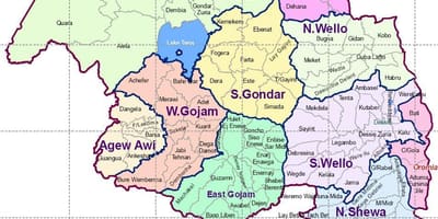 Etiopía gondar mapa