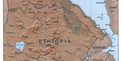 Mapa do norte de Etiopía